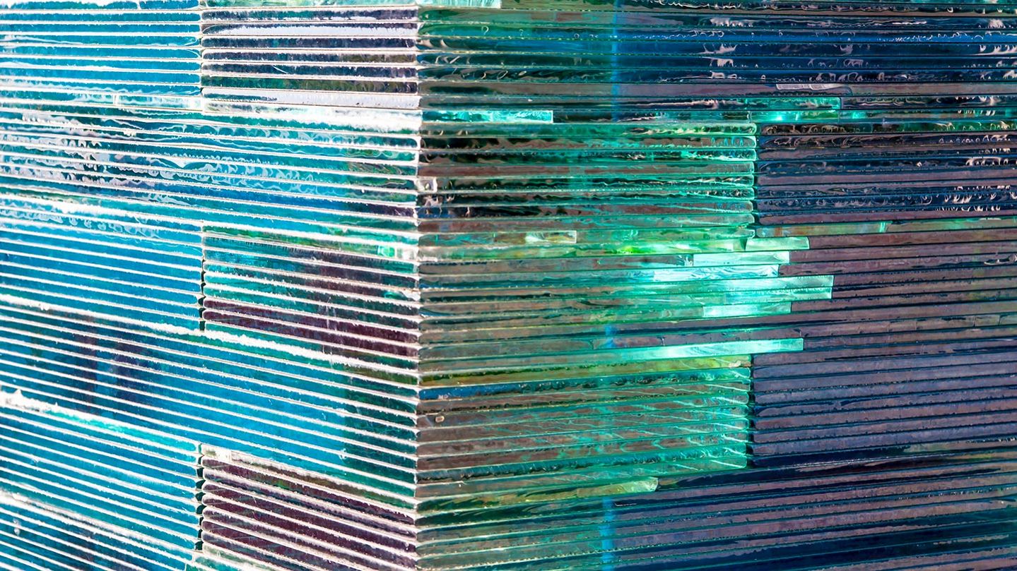 Sheets of flat glass, stacked on top of each other