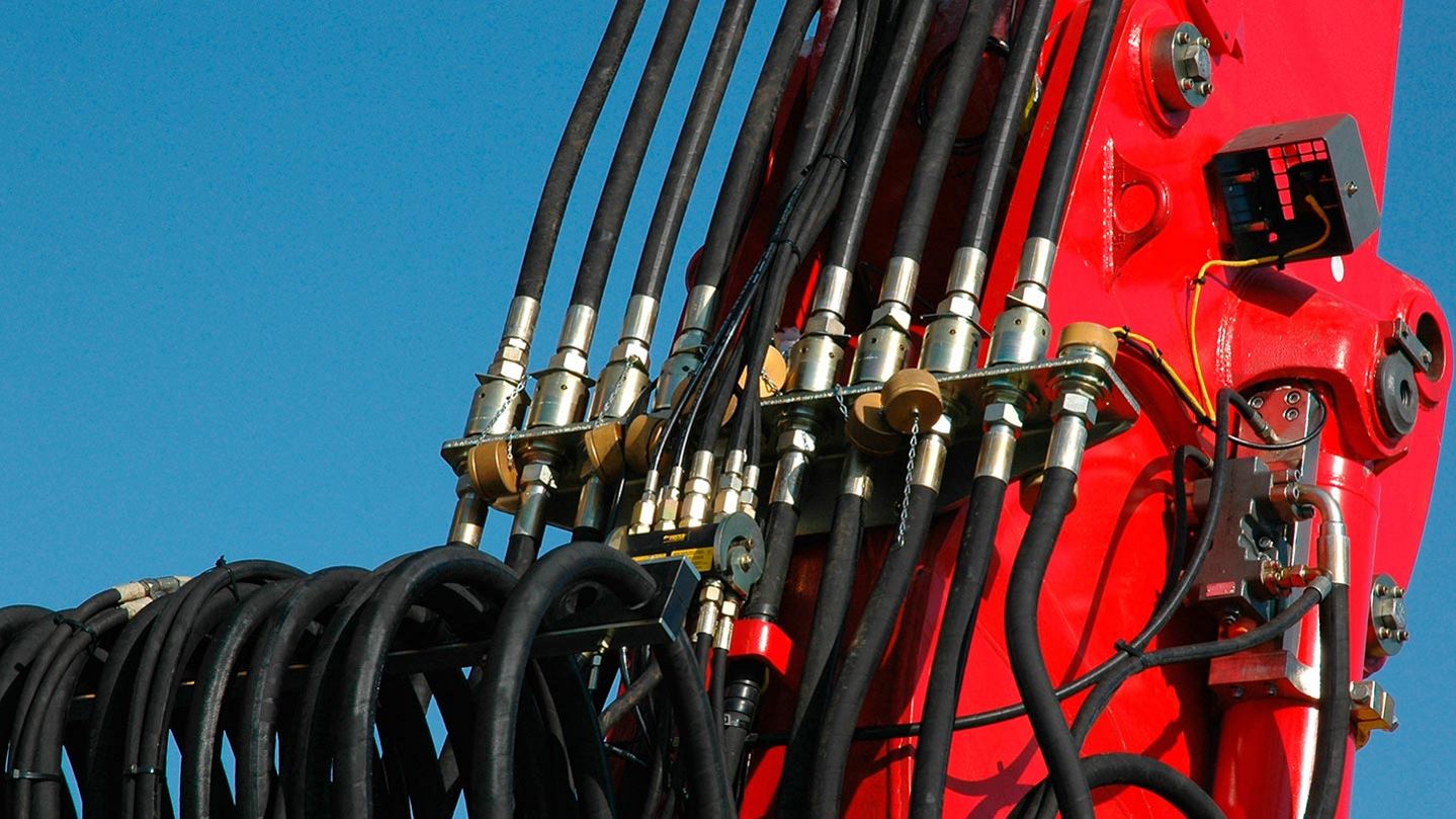 Picture of many black hoses and connectors