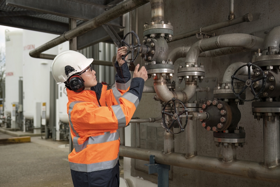 Plant operator at industrial gas plant