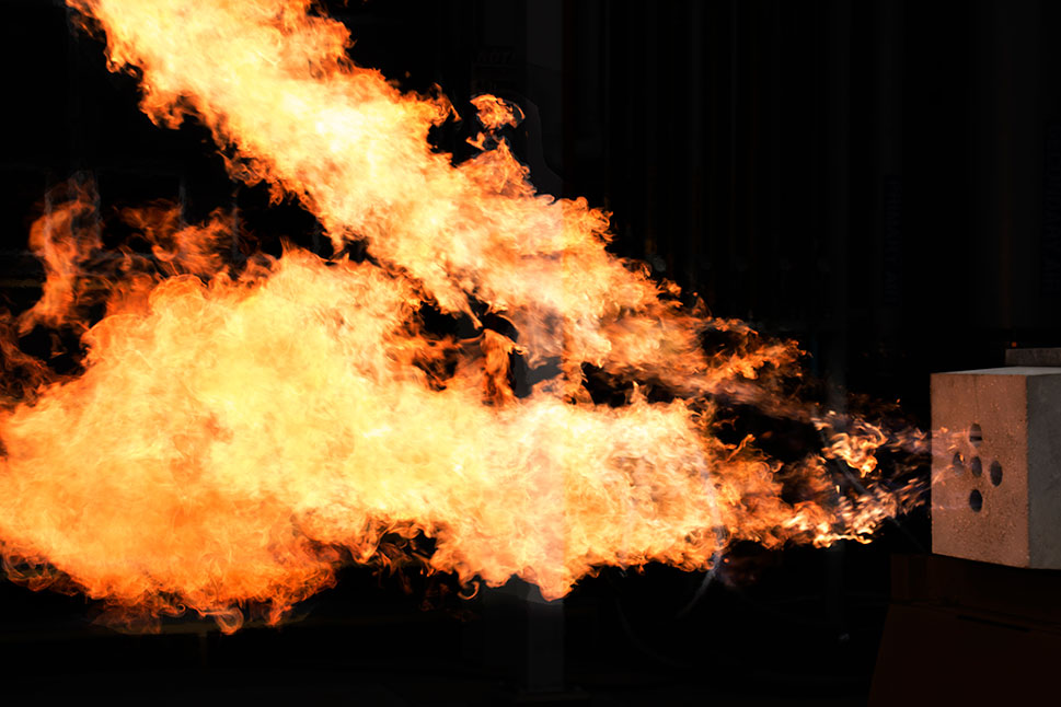 Oxy-fuel burner flames